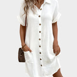 Lucie Elegantní Midi Šaty S Kapsami A Předními Knoflíky