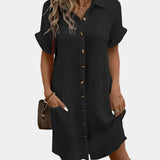 Lucie Elegantní Midi Šaty S Kapsami A Předními Knoflíky