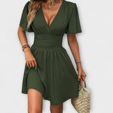 Blažena | Šaty s V-výstřihem a řasením v pase