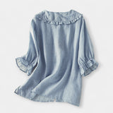 Karolína Elegantní Pruhovaná Košile PeterPan Volánky