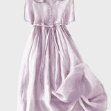 Magdaléna Elegantní Minimalistické Šaty Lila Pohodlná