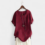 Magdaléna Elegantní Halenka Krátkorukávová Knoflíky