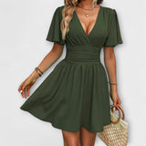 Blažena | Šaty s V-výstřihem a řasením v pase