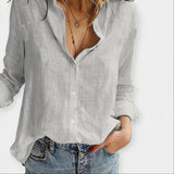 Věnceslava Sofistikovaná Přírodní Lněná Vyšívaná Halenka