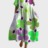 Magdaléna Impozantní Dlouhé Květinové Oversize Šaty