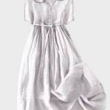 Magdaléna Elegantní Minimalistické Šaty Lila Pohodlná