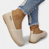 Sofia Elegantní Mokasíny Lněné Protiskluzová Podešev