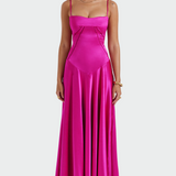 Magdaléna Sofistikovaná Vestido Satinado Saténové Šaty