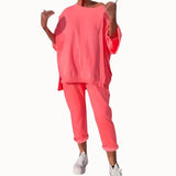 Aneta Sofistikovaná Domácí Souprava Oversize Kalhoty