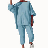 Aneta Sofistikovaná Domácí Souprava Oversize Kalhoty