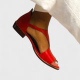 Doina | Elegantní sandály z eko kůže se špičatou špičkou a nízkým podpatkem