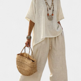 Anna Sofistikovaná ConjuntoDaisyMinimalista Oversize Kalhoty