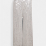 Elva | Kalhoty s vysokým pasem, flitry a volným střihem