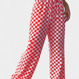 Hilaria | Široké kalhoty s kostkovaným vzorem