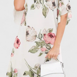 Tameka | Splývavé šifonové šaty s okvětními lístky a průhlednými rukávy