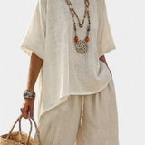 Anna Sofistikovaná ConjuntoDaisyMinimalista Oversize Kalhoty