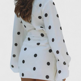 Romara | Minišaty s puntíky, dlouhým rukávem a zúženým pasem