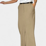 Amani | Dlouhá sukně s vysokým pasem, předním rozparkem a rovným střihem