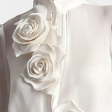 Karolína Sofistikovaná Halenka Dekorativní Růže Límec