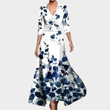Sára RomantickoElegantní Midi Šaty Akvarelové Květy